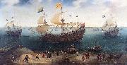 Hendrik Cornelisz. Vroom, The Amsterdam fourmaster De Hollandse Tuyn and other ships on their return from Brazil under command of Paulus van Caerden.
